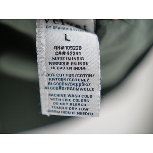 Green Long Sleeve Button Up Velvet by Graham & Spencer Shirt‎ Mens L Cotton - Picture 4 of 7